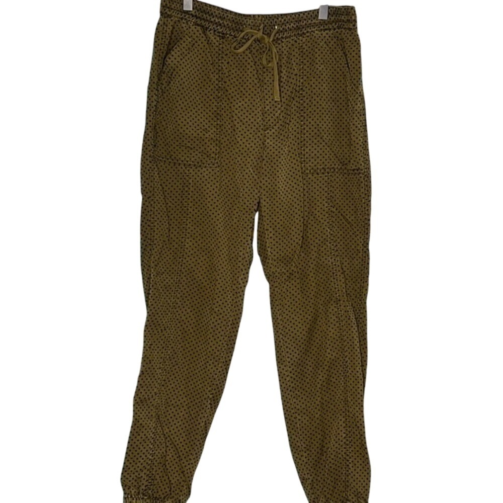 By Anthropologie Joggers S High Waist Polka Dot‎ Green Navy Ankle Boho Lounge